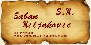 Šaban Miljaković vizit kartica